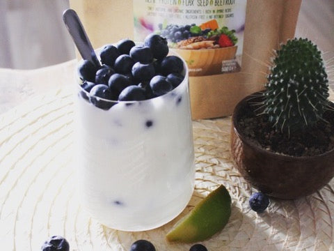 Vegan blueberry protein smoothie