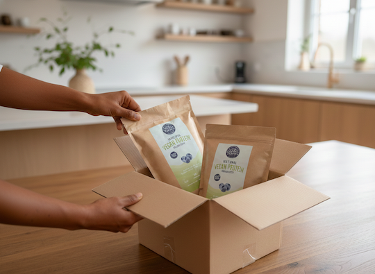 Ekopura vegan protein doos uitpakken