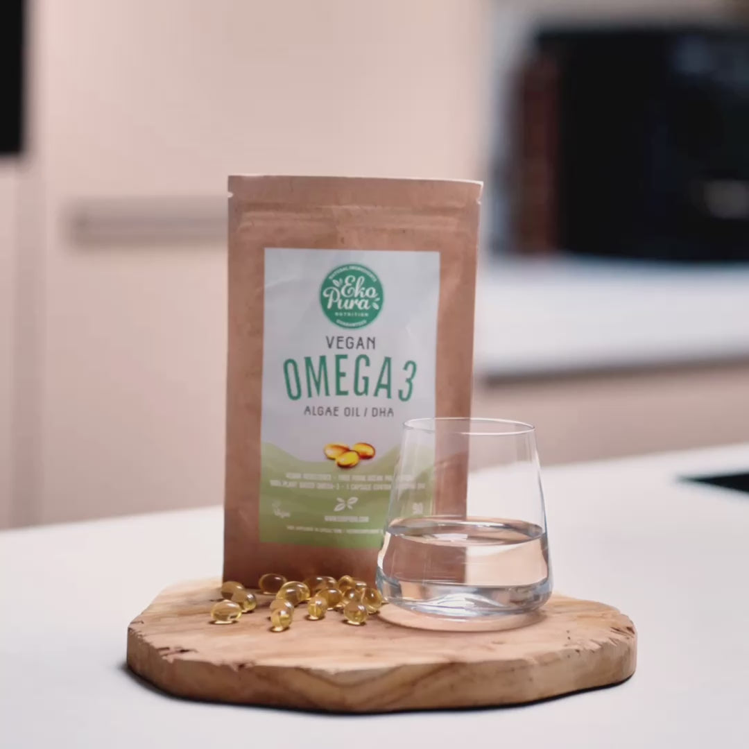 Vegan omega 3 DHA capsules nemen met water