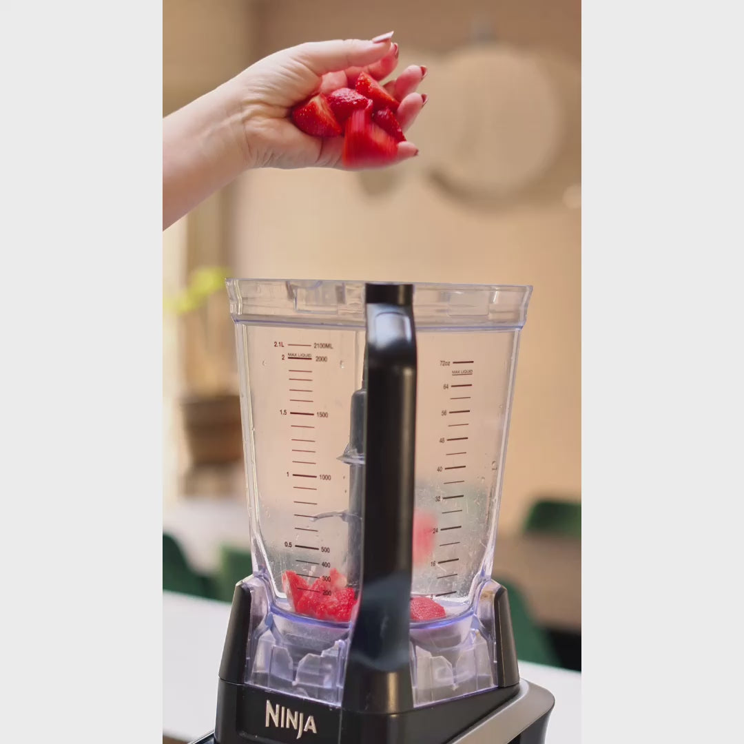 Vegan protein vanille smoothie aardbei